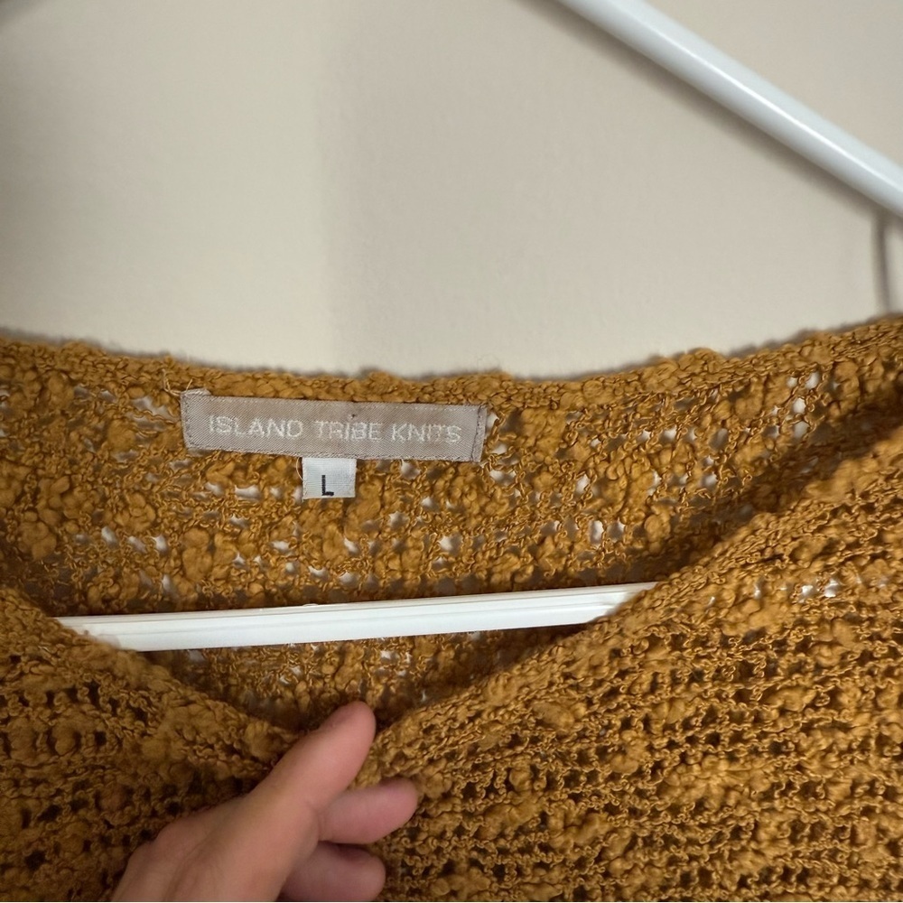 Amber Colored 419 SoHo Pullover by Island Tribe Knits Boho Swim Coverup Sz Large - Picture 3 of 9